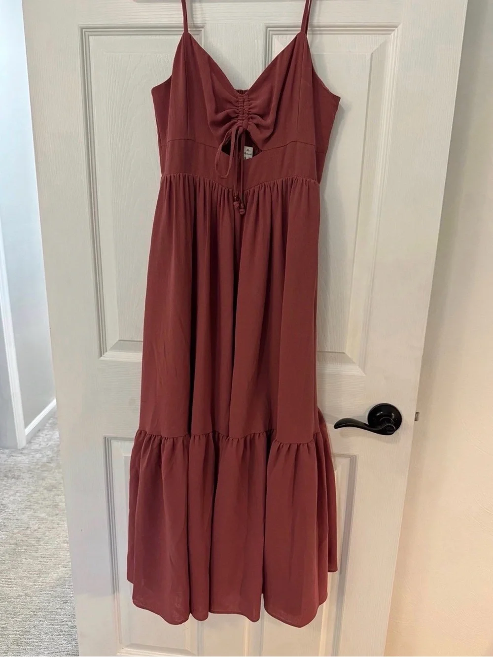 Madewell Dusty Rose Tiered Midi Dress